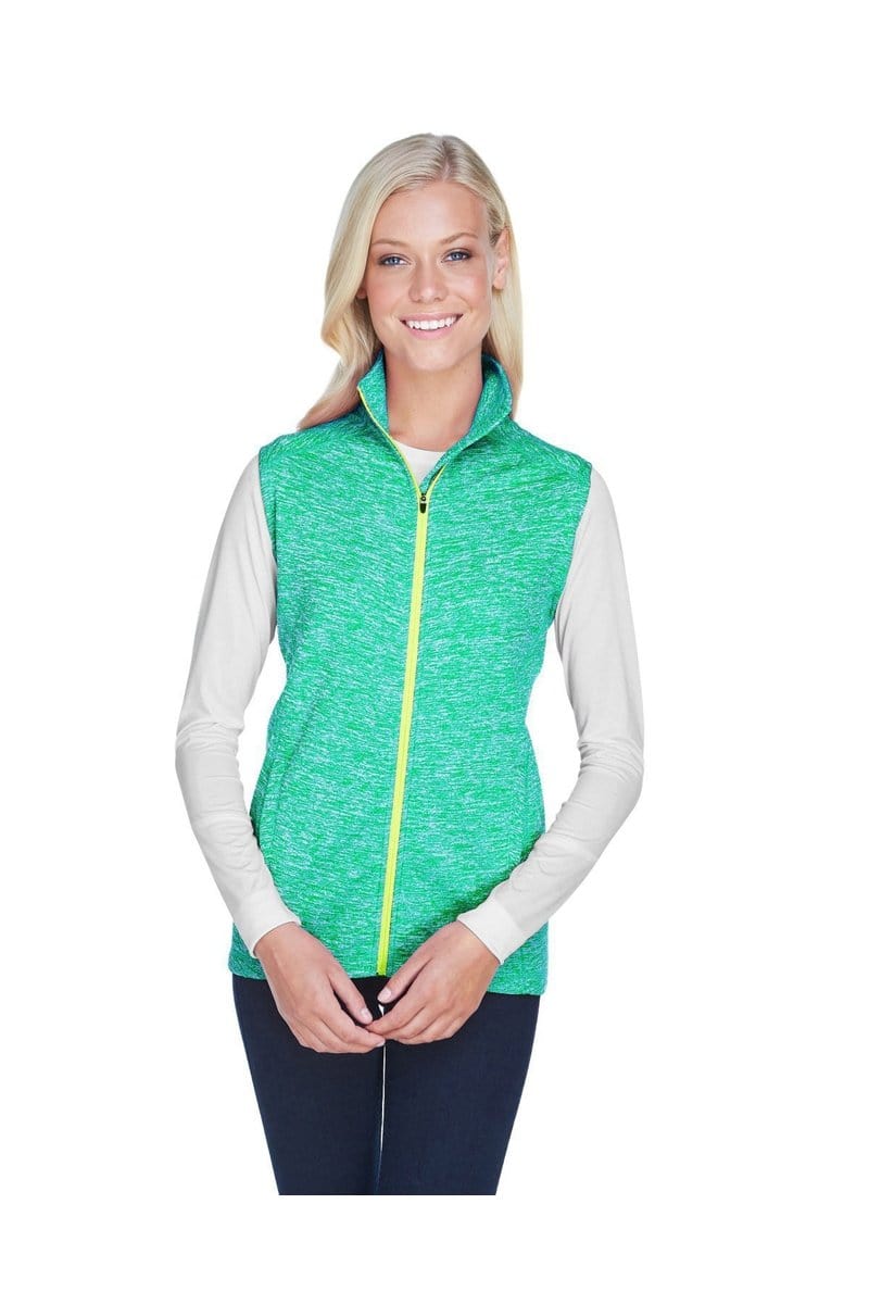 J America Sweatshirts/Fleece S / Emerld/ Neon Ylw J America JA8625: Ladies' Lasic Cosmic Fleece Vest