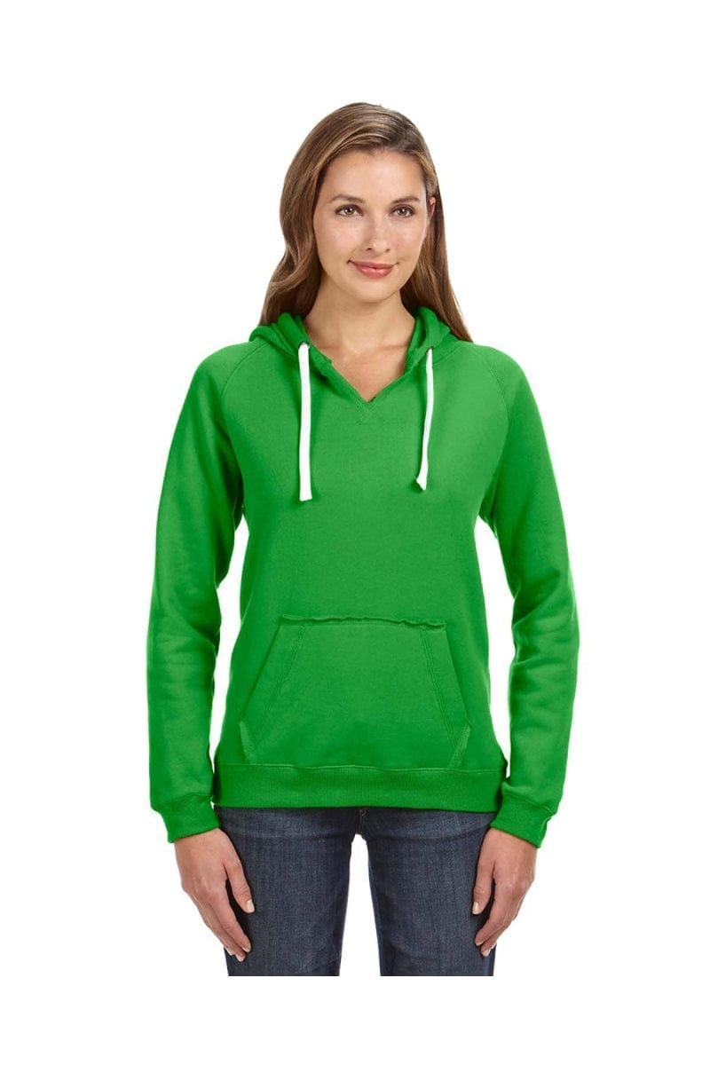 J America Sweatshirts/Fleece S / Lime J America JA8836: Ladies' Sydney Brushed V-Neck Hood