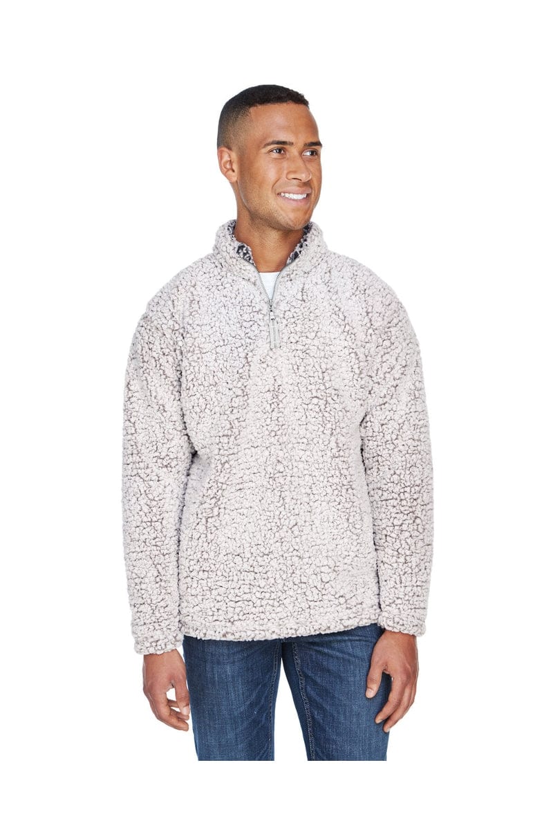 J America Sweatshirts/Fleece S / Oatmeal Heather J America JA8454: Adult Epic Sherpa Quarter-Zip
