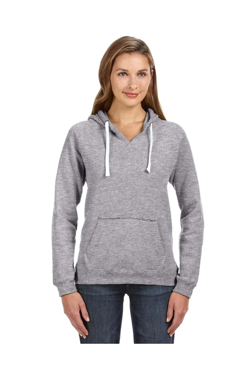 J America Sweatshirts/Fleece S / Oxford J America JA8836: Ladies' Sydney Brushed V-Neck Hood