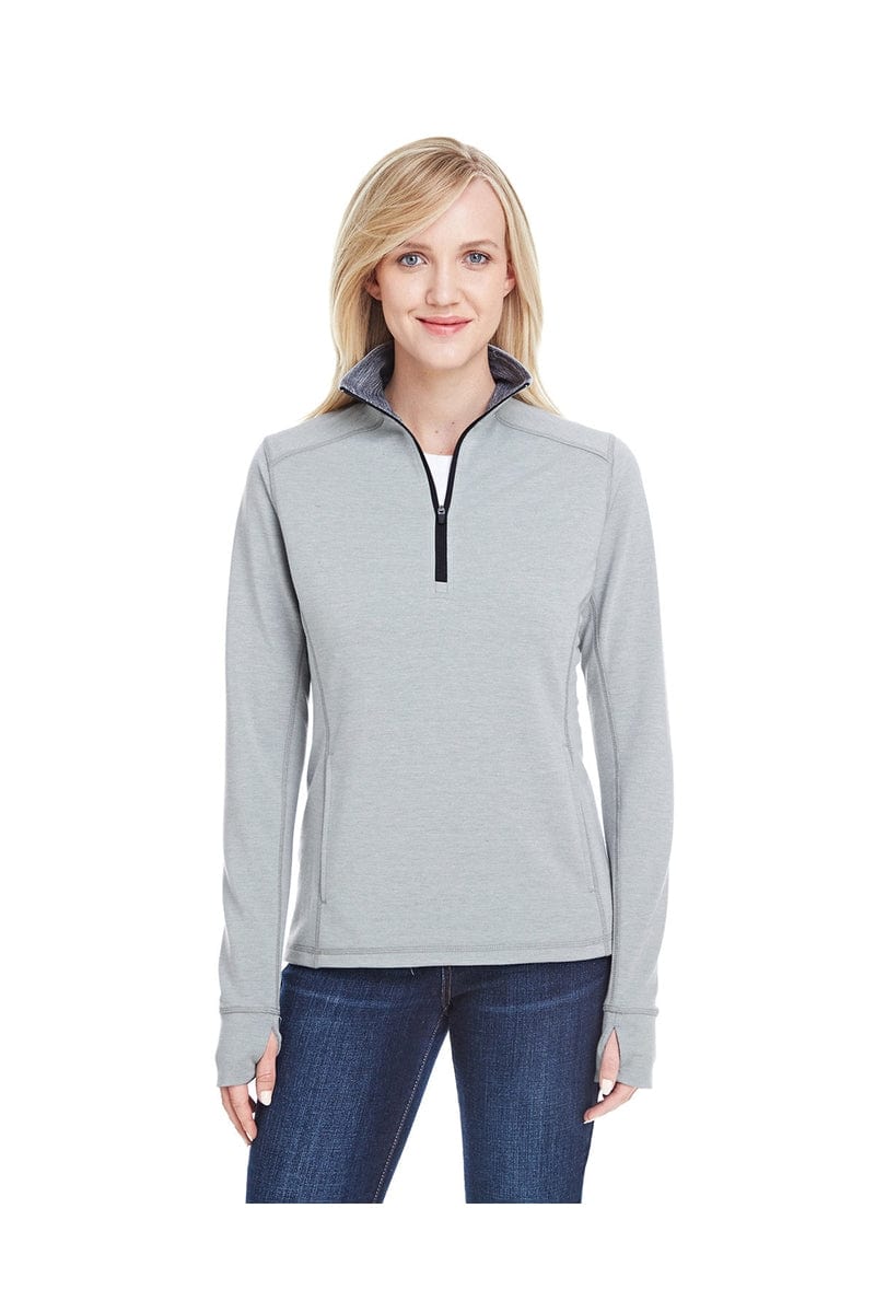 J America Sweatshirts/Fleece S / Silver Gry Trbln J America JA8433: Ladies' Omega Stretch Quarter-Zip