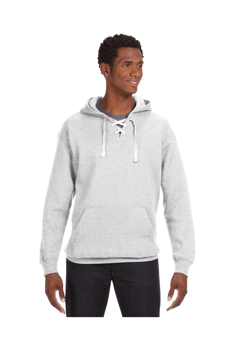 J America Sweatshirts/Fleece XS / Ash Heather J America JA8830: Adult Sport Lace Hood
