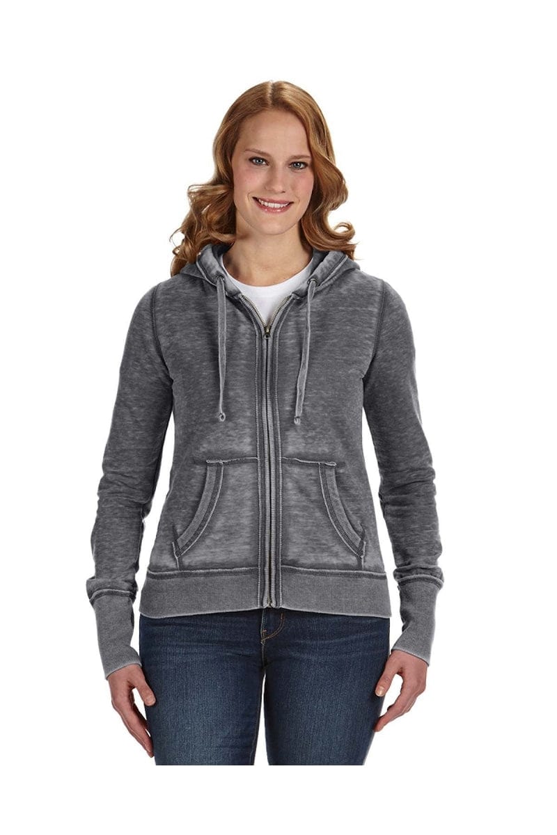 J America Sweatshirts/Fleece XS / Dark Smoke J America JA8913: Ladies' Zen Full-Zip Fleece Hood