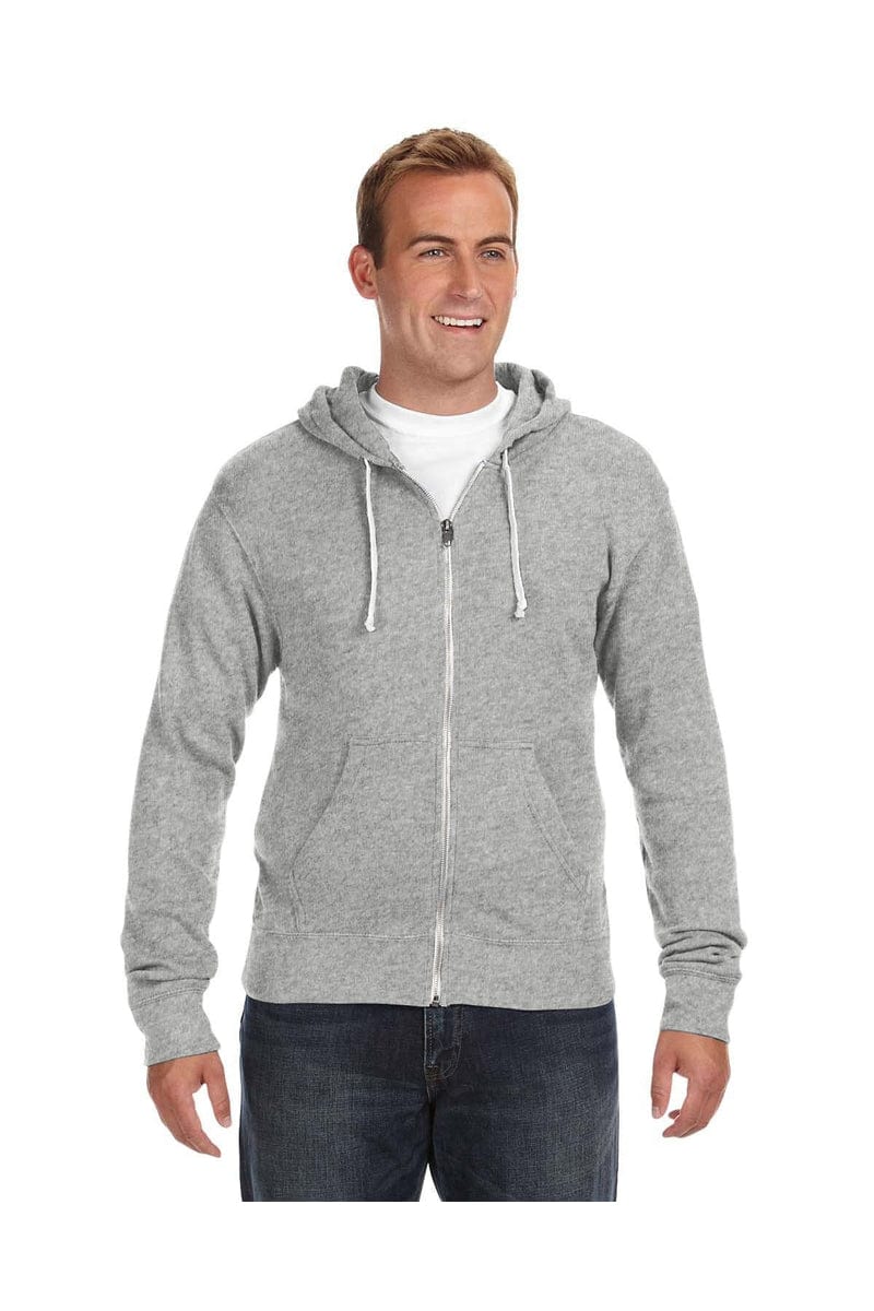 J America Sweatshirts/Fleece XS / Grey Triblend J America JA8872: Adult Triblend Full-Zip Fleece Hood