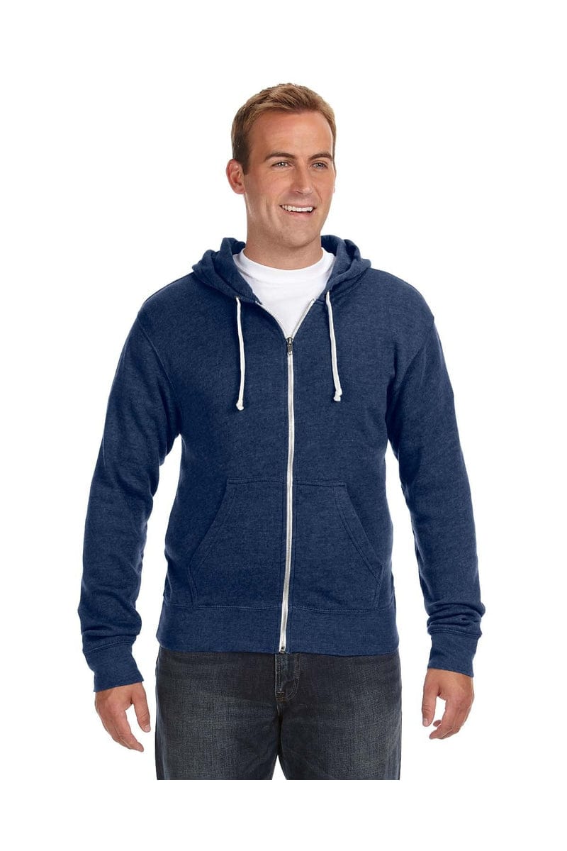 J America Sweatshirts/Fleece XS / Navy Triblend J America JA8872: Adult Triblend Full-Zip Fleece Hood
