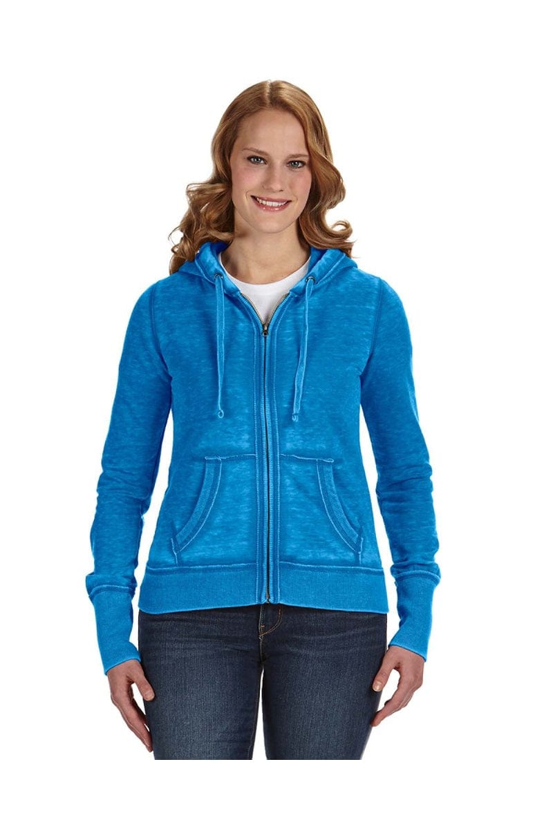 J America Sweatshirts/Fleece XS / Oceanberry J America JA8913: Ladies' Zen Full-Zip Fleece Hood