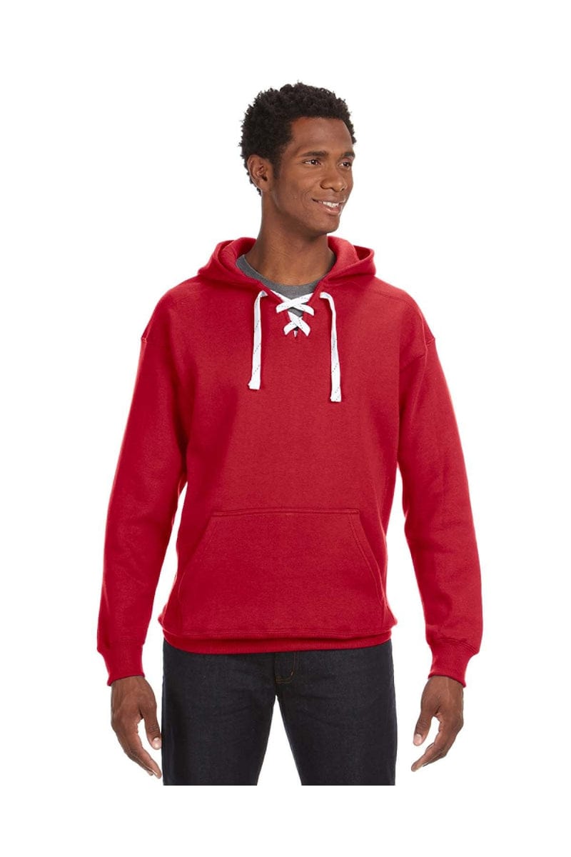 J America Sweatshirts/Fleece XS / Red J America JA8830: Adult Sport Lace Hood