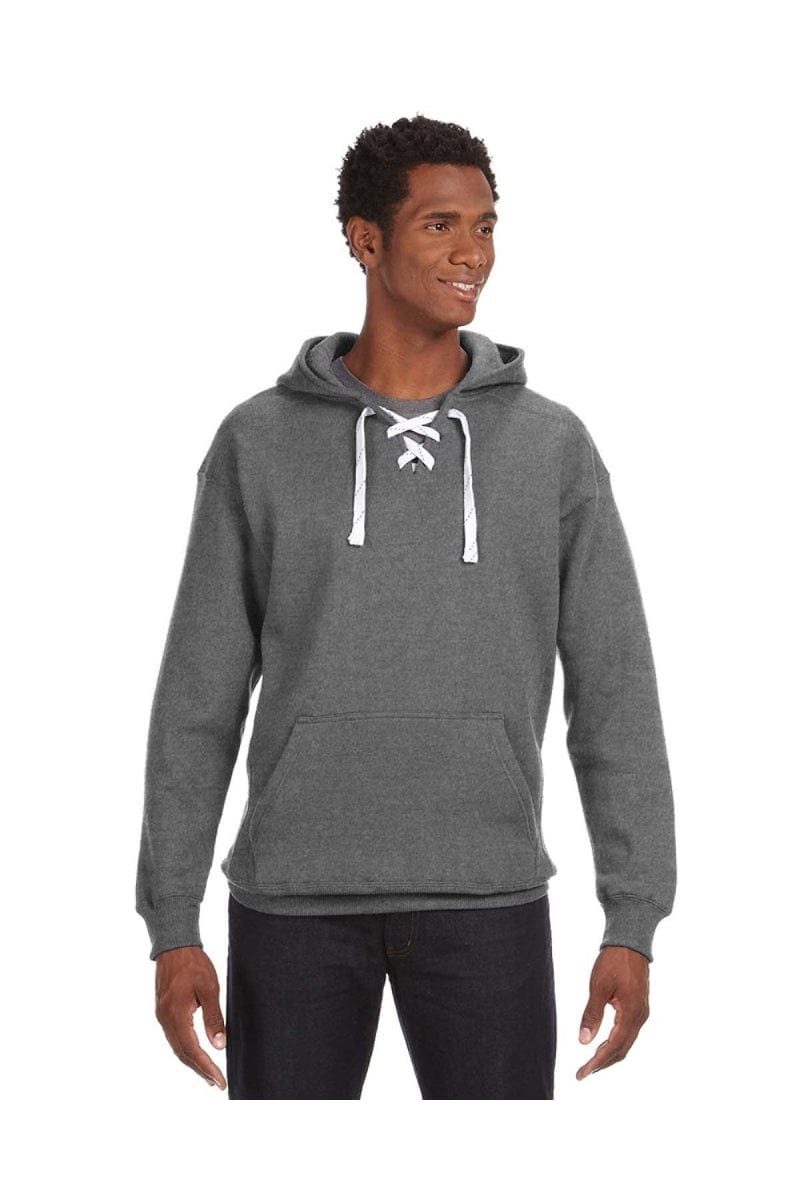 J America Sweatshirts/Fleece XXS / Charcoal Heather J America JA8830: Adult Sport Lace Hood