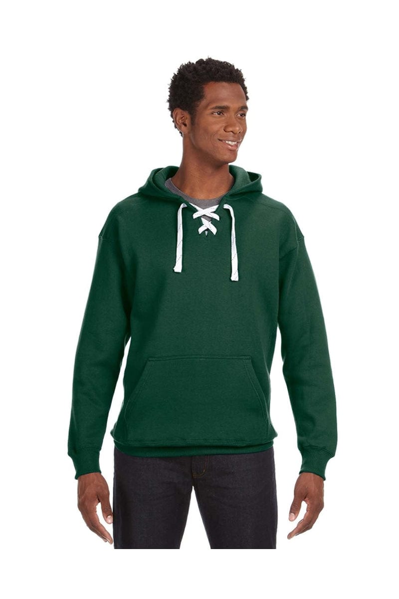 J America Sweatshirts/Fleece XXS / Forest Green J America JA8830: Adult Sport Lace Hood