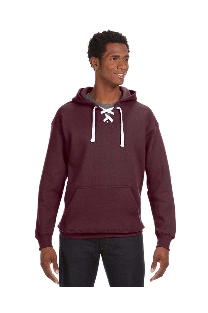 J America Sweatshirts/Fleece XXS / Maroon J America JA8830: Adult Sport Lace Hood