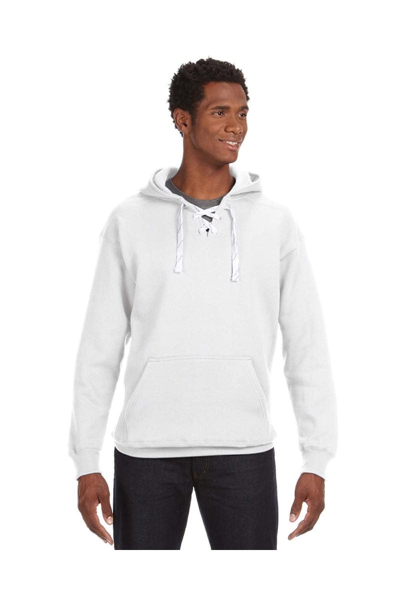 J America Sweatshirts/Fleece XXS / White J America JA8830: Adult Sport Lace Hood