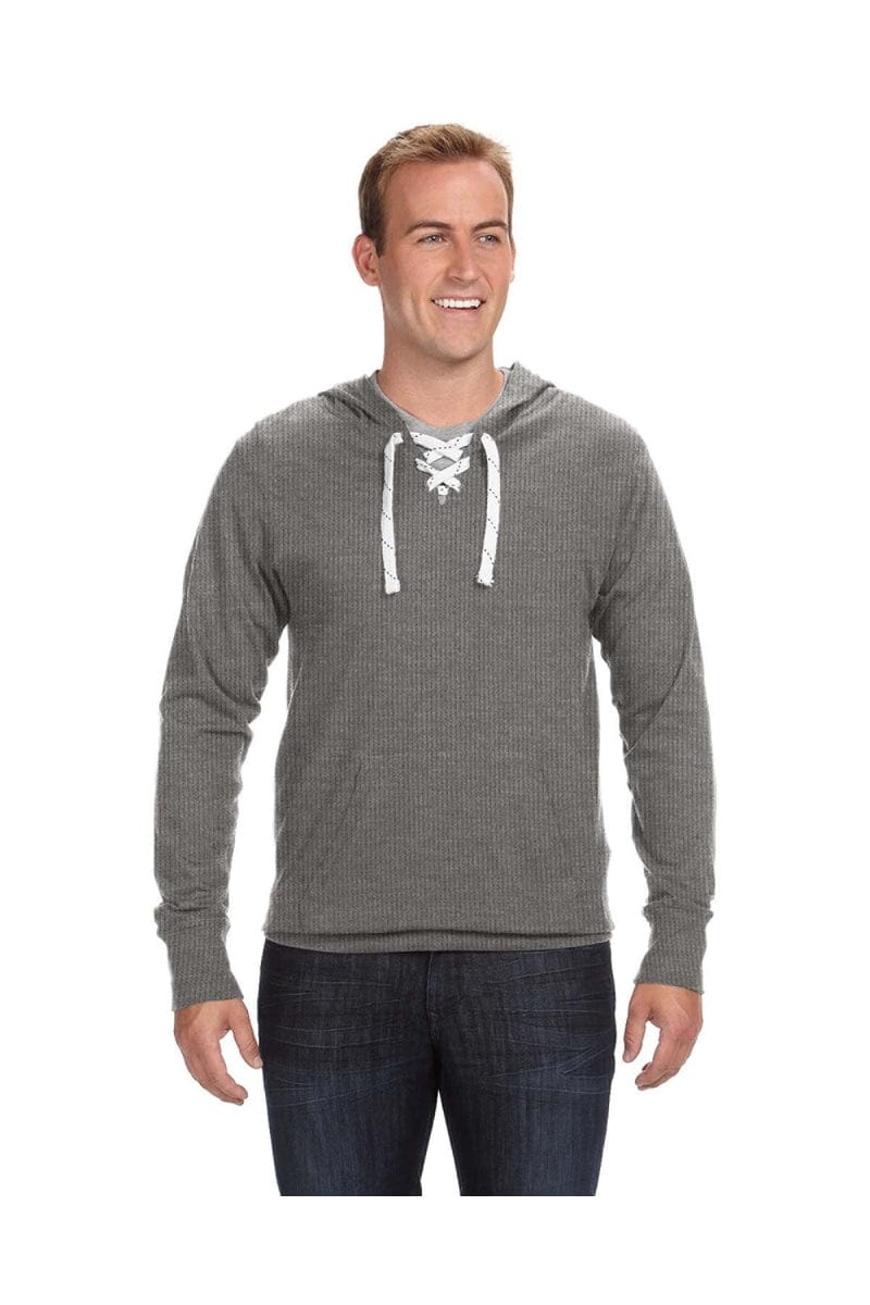 J America T-Shirts XXS / Charcoal Htr J America JA8231: Adult Sport Lace Jersey Hood