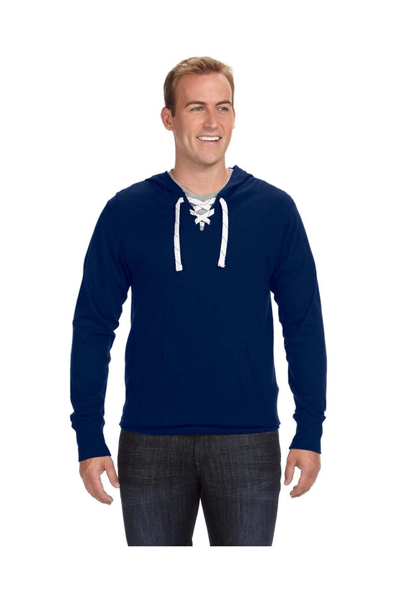 J America T-Shirts XXS / Navy J America JA8231: Adult Sport Lace Jersey Hood