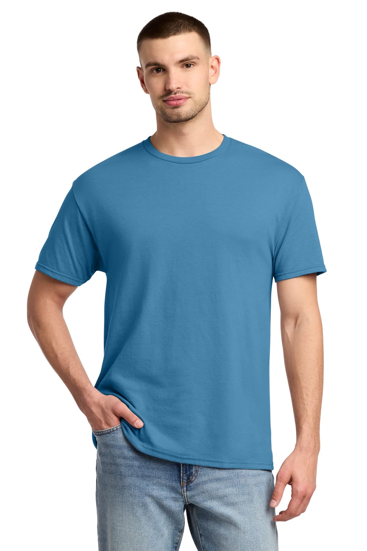 Jerzees 29M S / Columbia Blue Jerzees 29M Dri-Power 50/50 Cotton/Poly T-Shirt