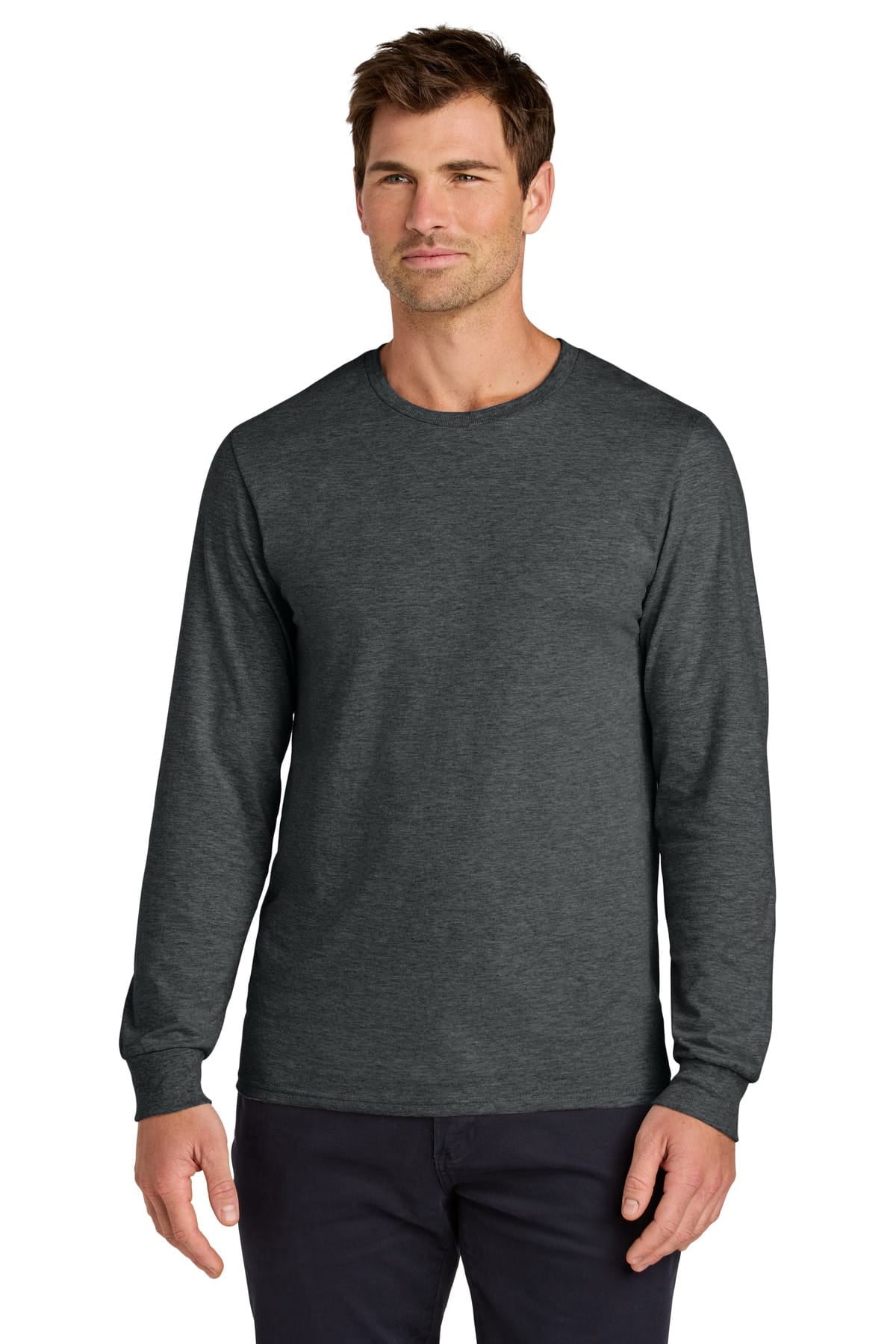 Jerzees 363L S / Black Heather 363L Unisex Cotton Long Sleeve T-Shirt