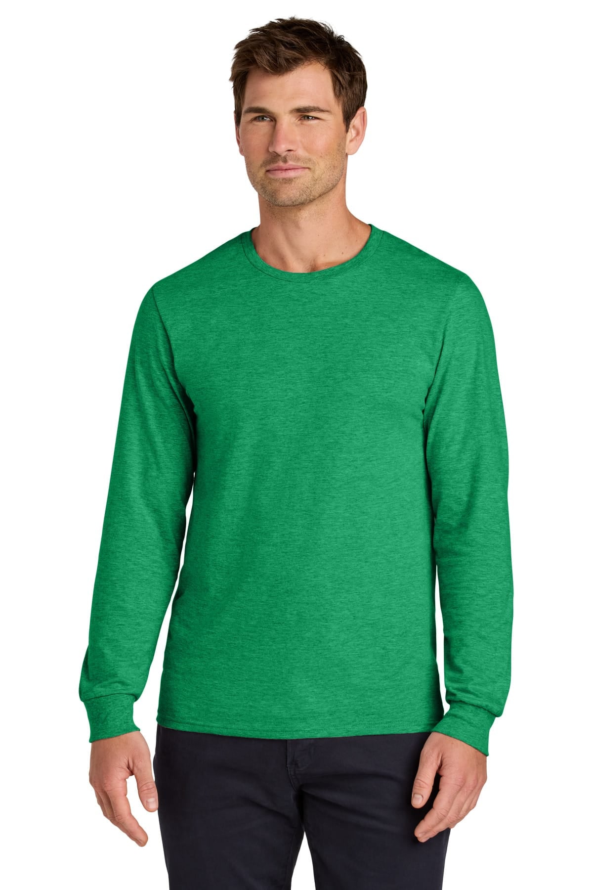 Jerzees 363L S / Retro Heather Green 363L Unisex Cotton Long Sleeve T-Shirt