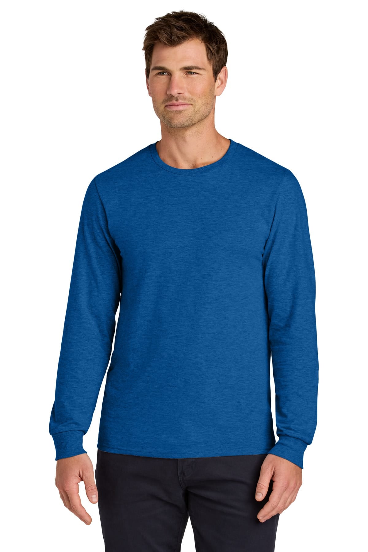 Jerzees 363L S / Retro Heather Royal 363L Unisex Cotton Long Sleeve T-Shirt