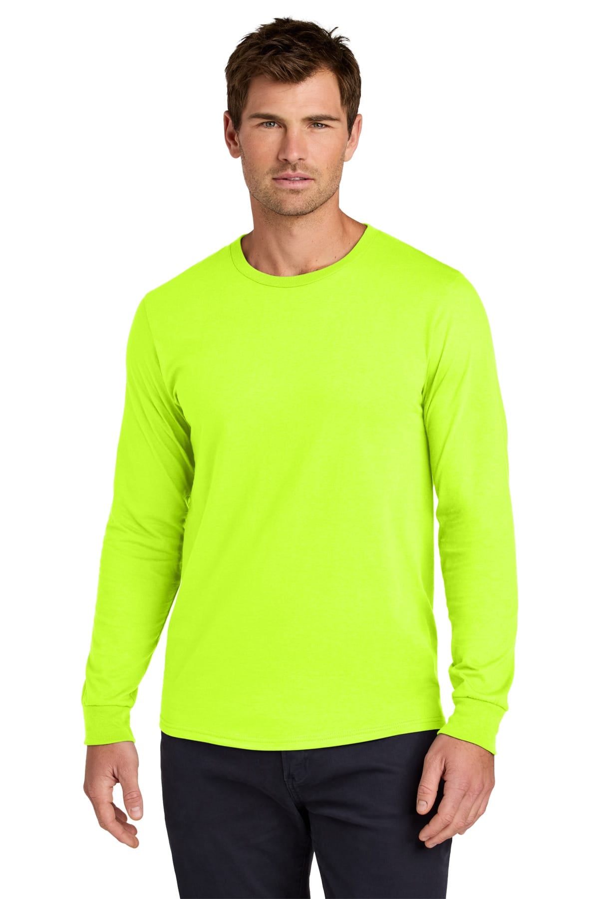 Jerzees 363L S / Safety Green 363L Unisex Cotton Long Sleeve T-Shirt