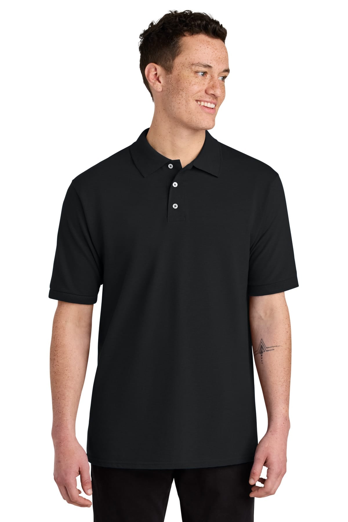 Jerzees 443M S / Black Jerzees 443M Unisex Premium Ring Spun Cotton Pique Sport Shirt