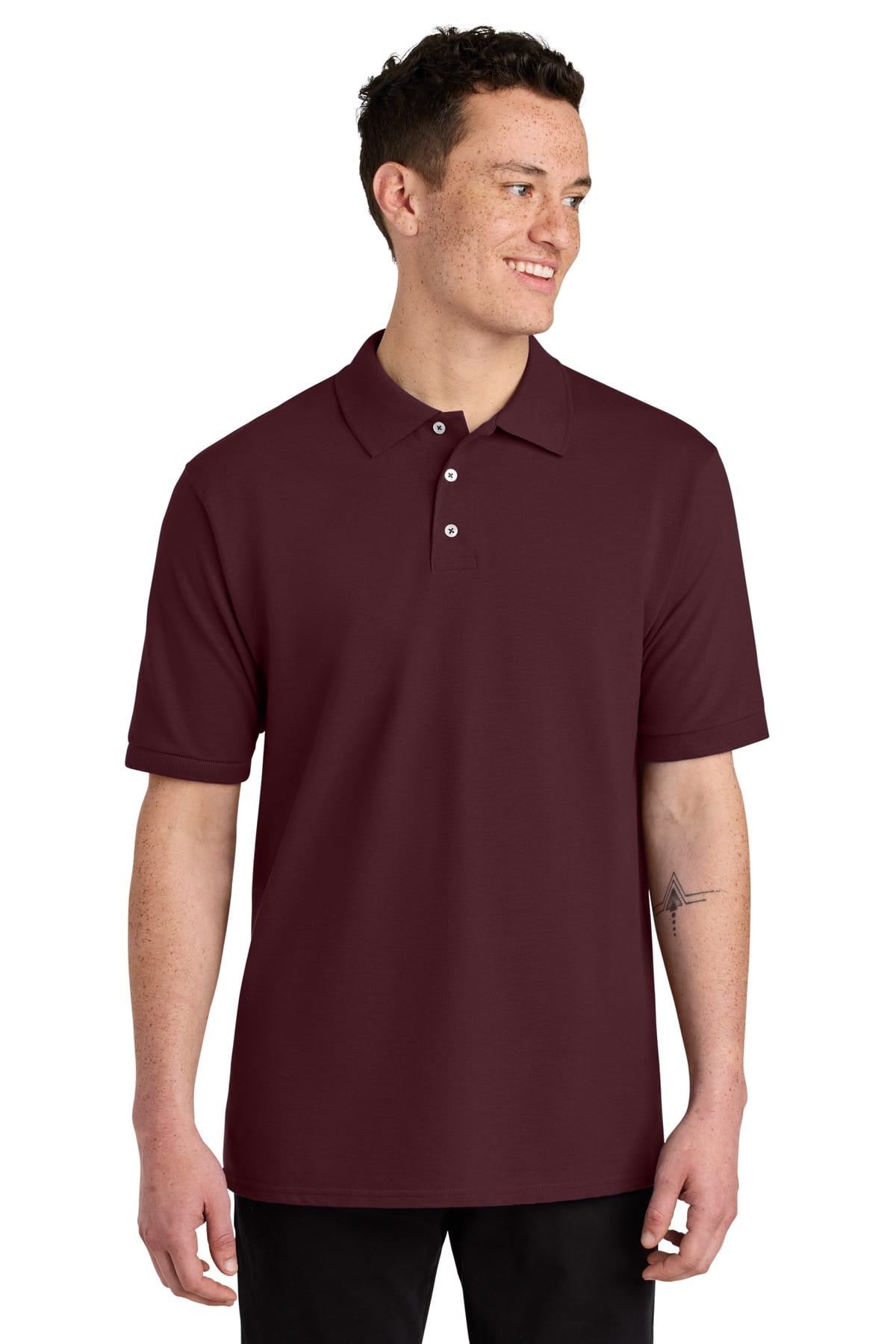 Jerzees 443M S / Maroon Jerzees 443M Unisex Premium Ring Spun Cotton Pique Sport Shirt