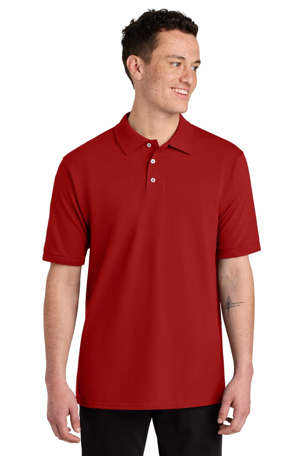 Jerzees 443M S / True Red Jerzees 443M Unisex Premium Ring Spun Cotton Pique Sport Shirt