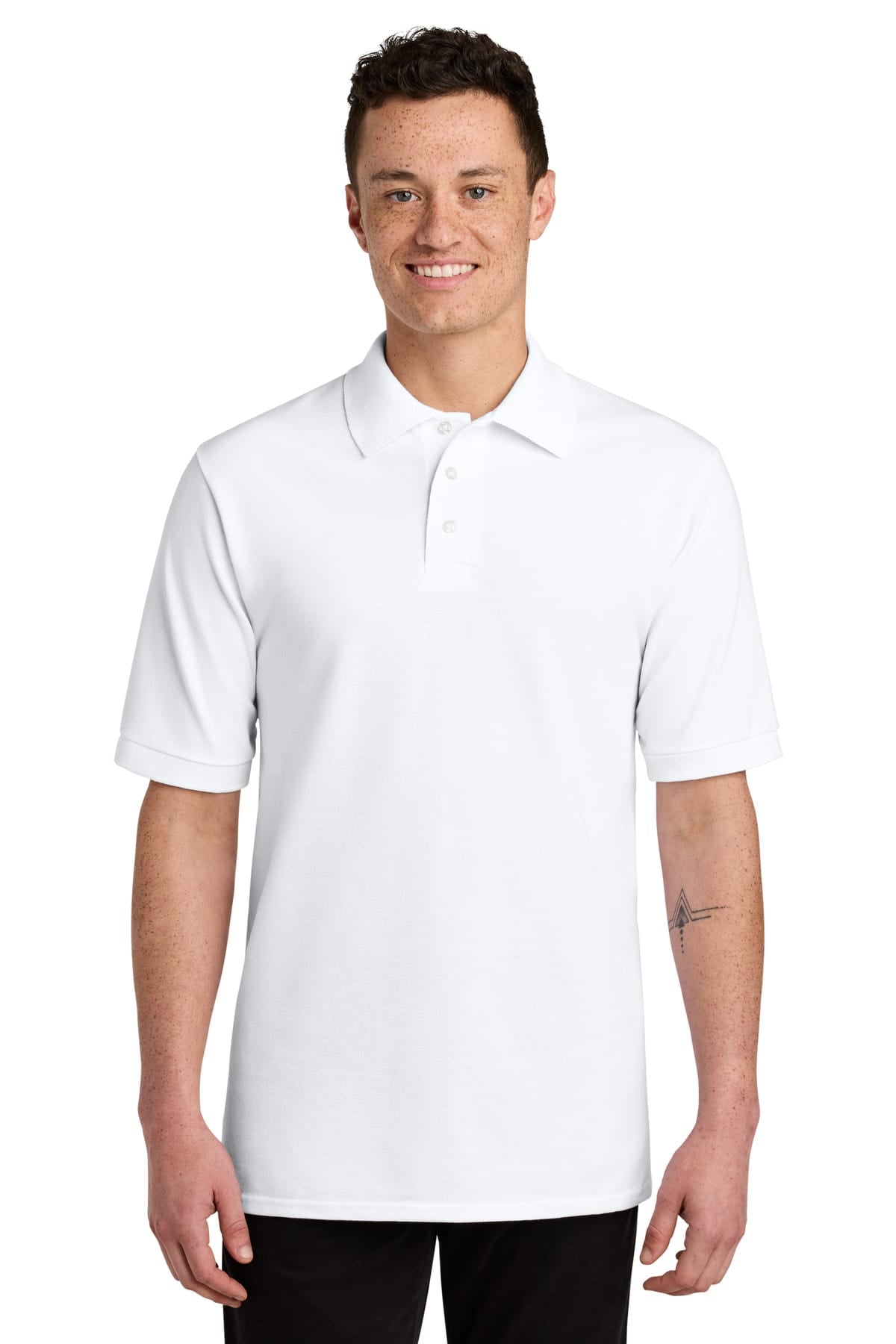 Jerzees 443M S / White Jerzees 443M Unisex Premium Ring Spun Cotton Pique Sport Shirt