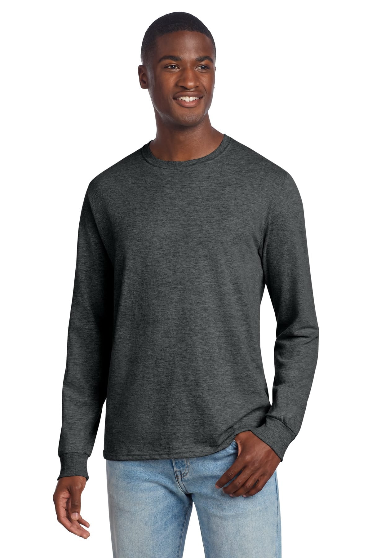 Jerzees 560LS S / Black Ink Heather Jerzees 560LS Premium Blend Ring Spun Long Sleeve T-Shirt