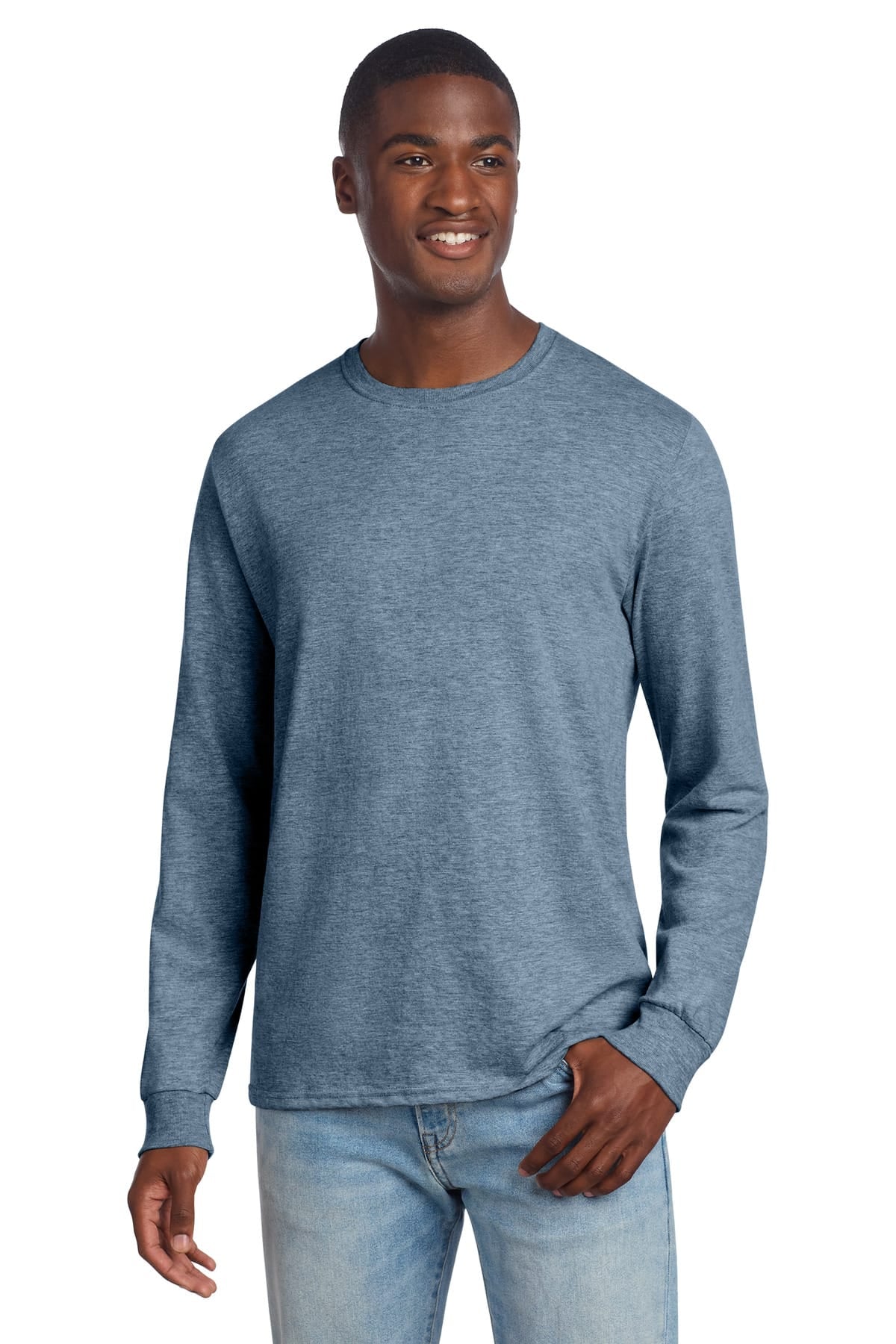 Jerzees 560LS S / Denim Heather Jerzees 560LS Premium Blend Ring Spun Long Sleeve T-Shirt