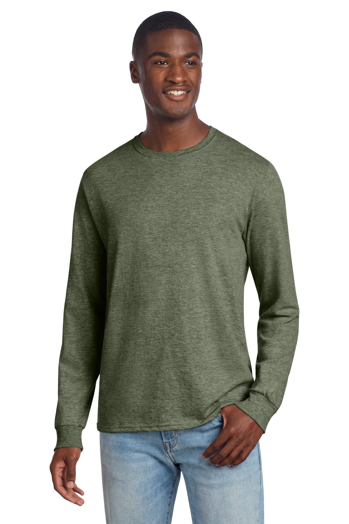 Jerzees 560LS S / Military Green Heather Jerzees 560LS Premium Blend Ring Spun Long Sleeve T-Shirt