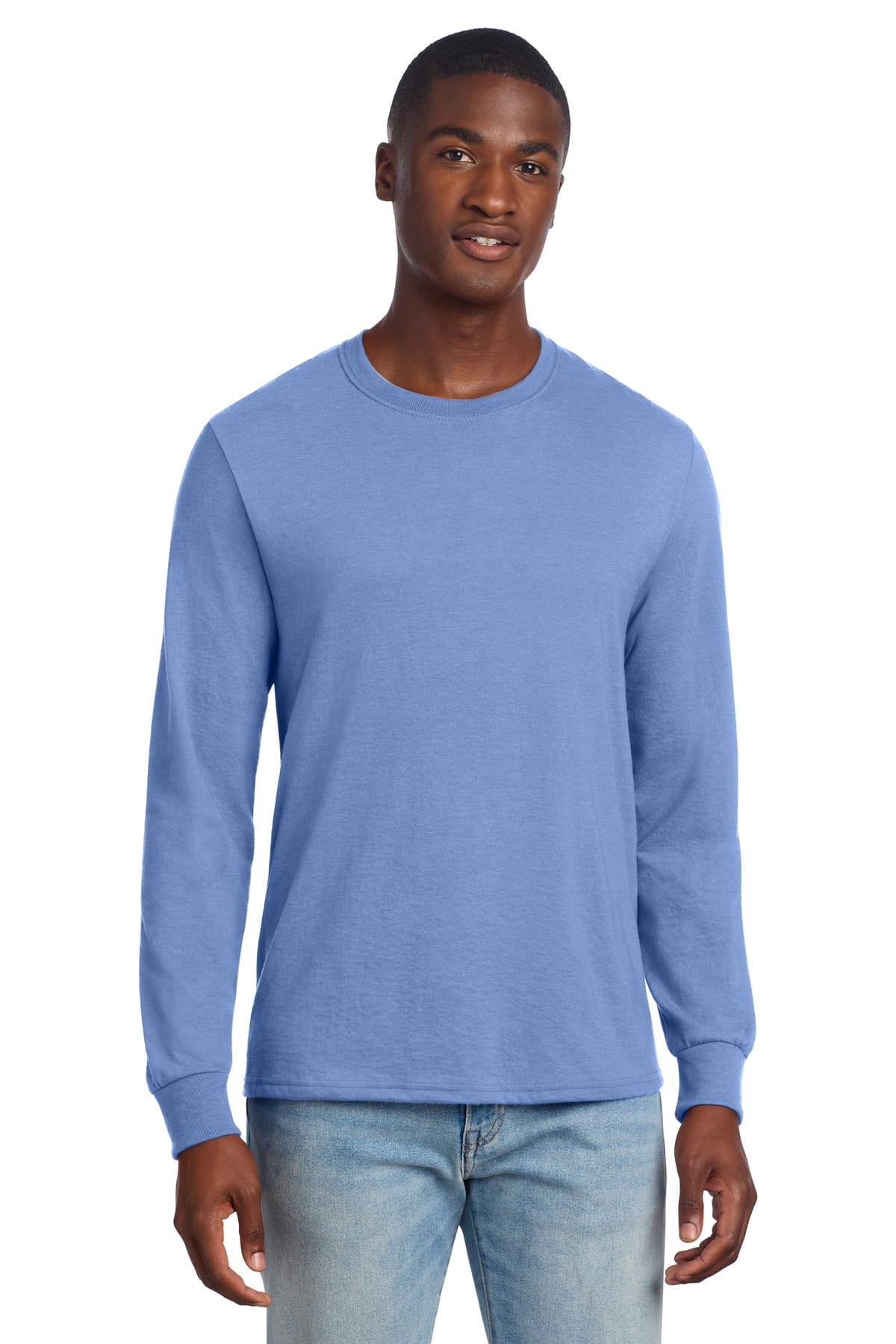 Jerzees 560LS S / Purple Iris Jerzees 560LS Premium Blend Ring Spun Long Sleeve T-Shirt