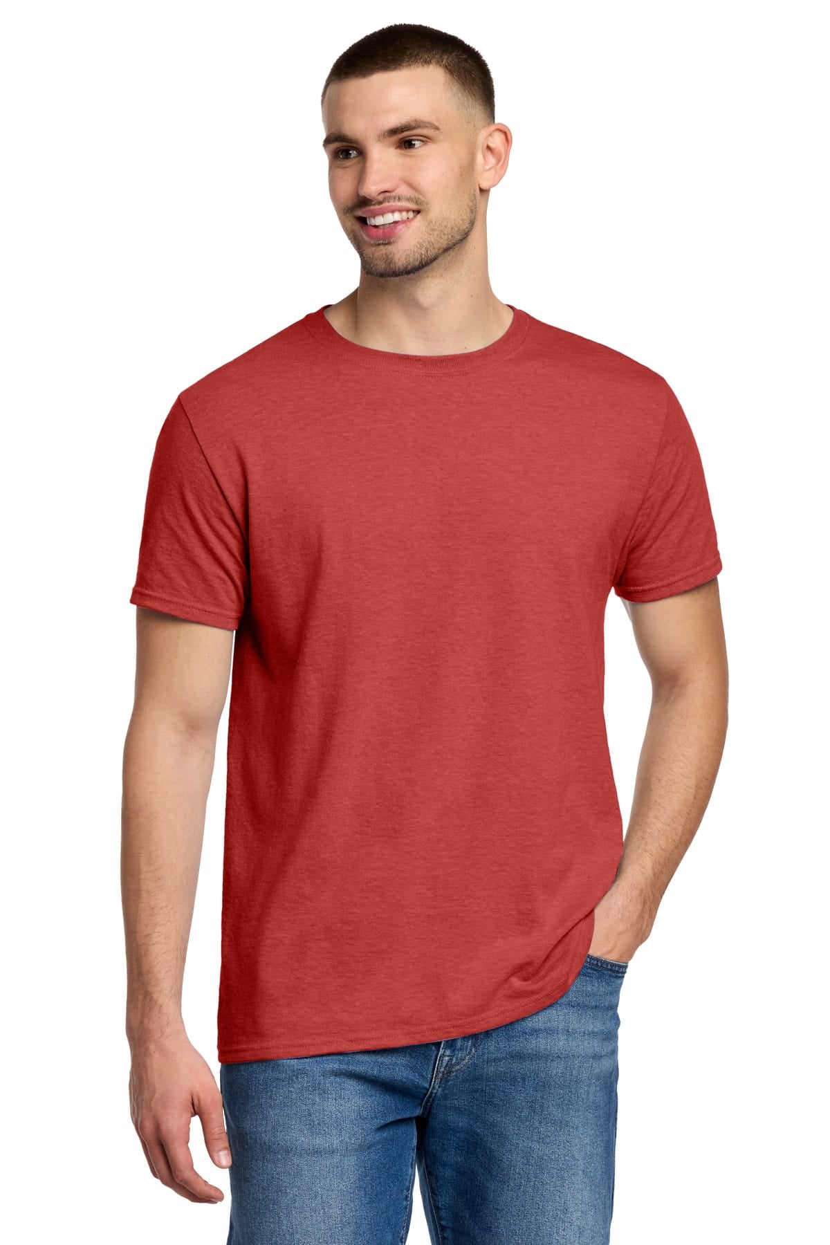 Jerzees 560M S / Fiery Red Heather Jerzees 560M Premium Blend Ring Spun T-Shirt