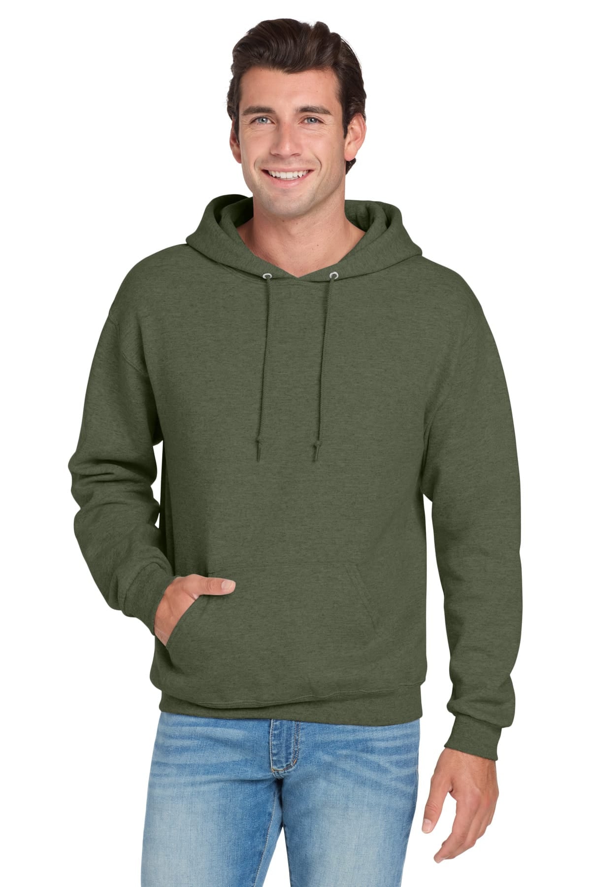 Jerzees 996M S / Military Green Heather Jerzees 996M NuBlend Pullover Hooded Sweatshirt