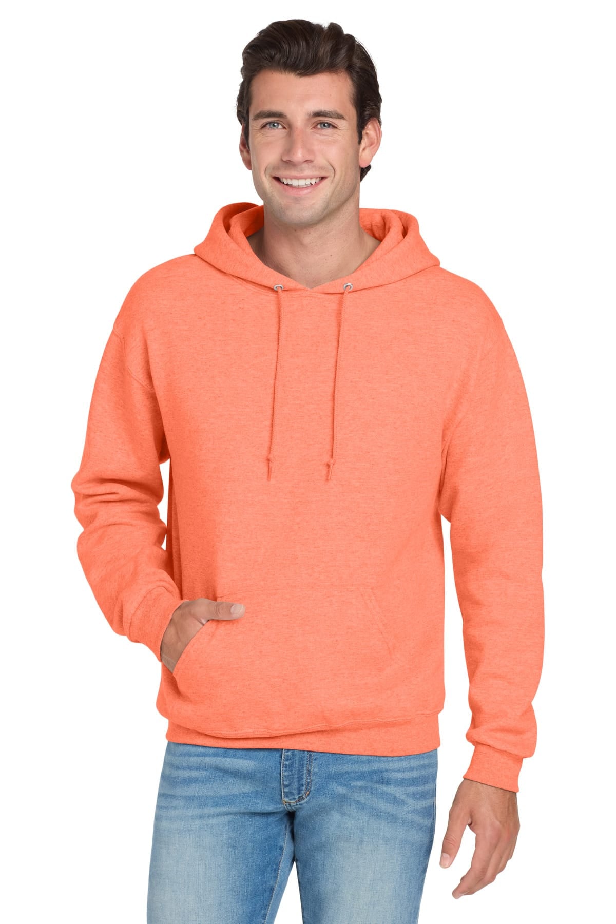 Jerzees 996M S / Retro Heather Coral Jerzees 996M NuBlend Pullover Hooded Sweatshirt