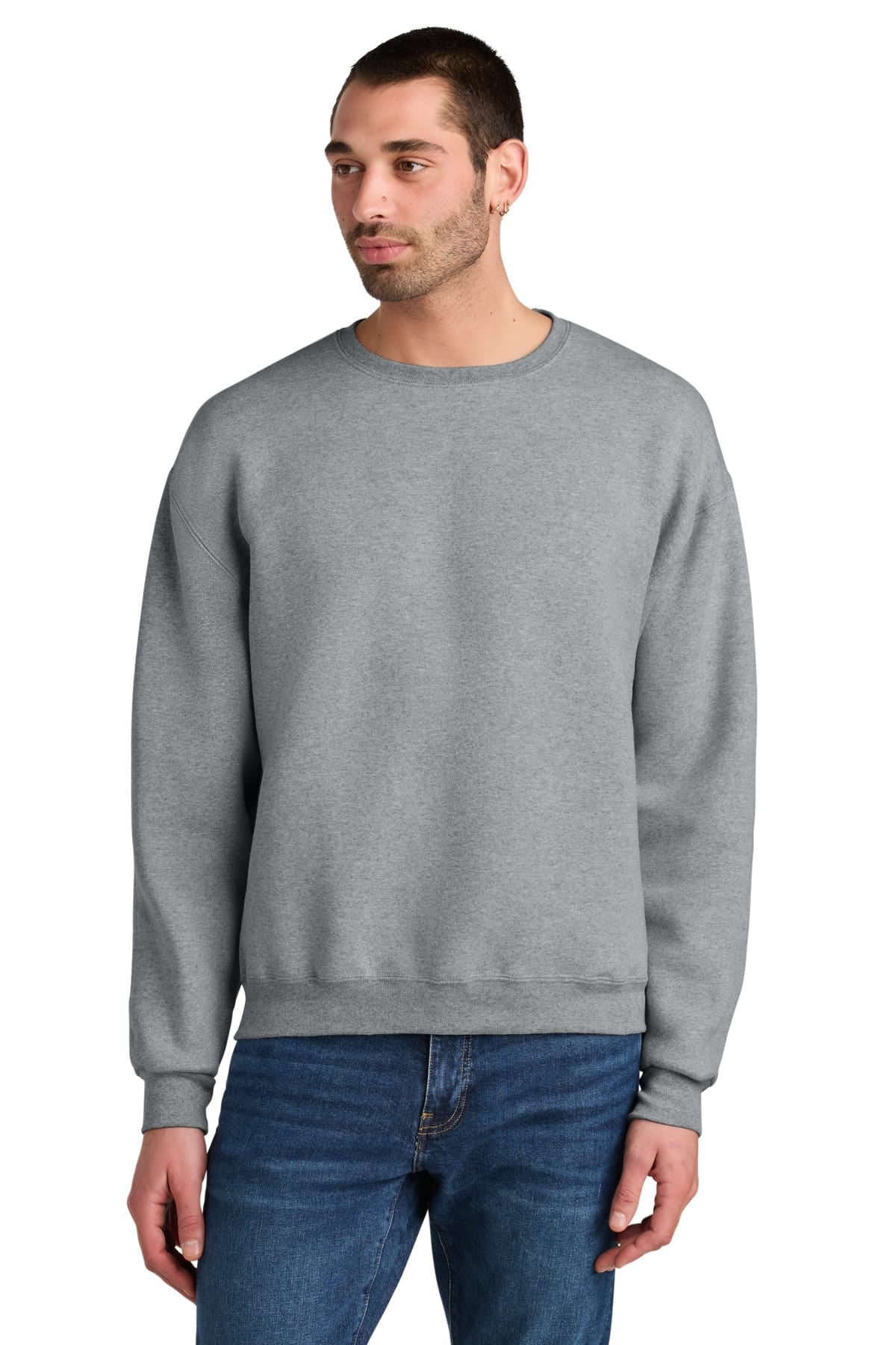 Jerzees C12M S / Athletic Heather Jerzees C12M Rugged Unisex Crewneck Sweatshirt