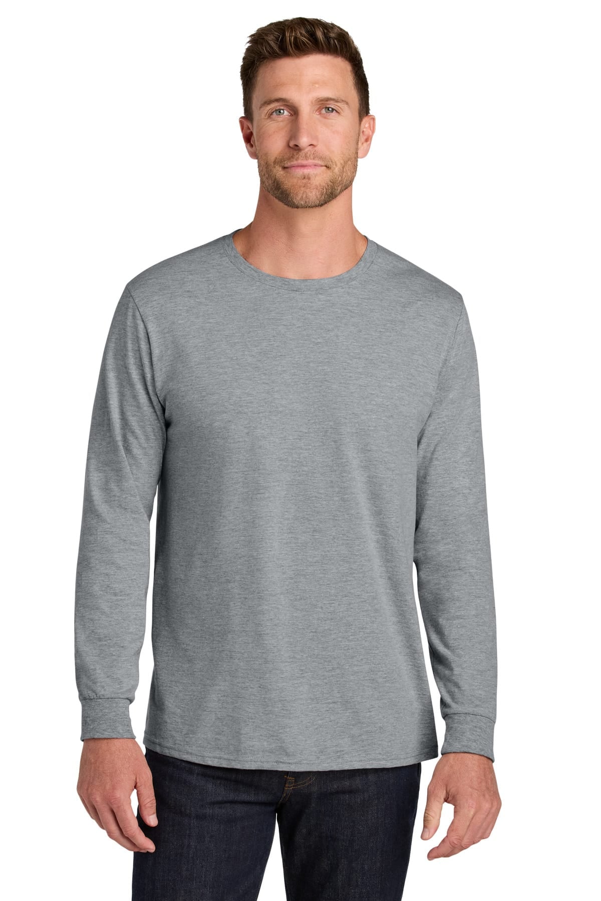 Jerzees IC46L S / Athletic Heather Jerzees IC46L Ultimate Unisex Ring-Spun Long Sleeve T-Shirt