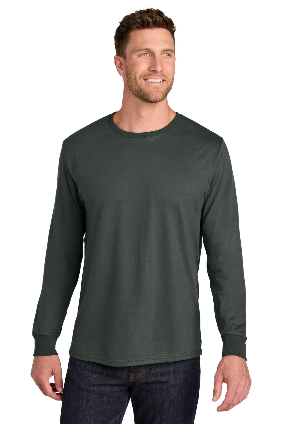 Jerzees IC46L S / Charcoal Grey Jerzees IC46L Ultimate Unisex Ring-Spun Long Sleeve T-Shirt