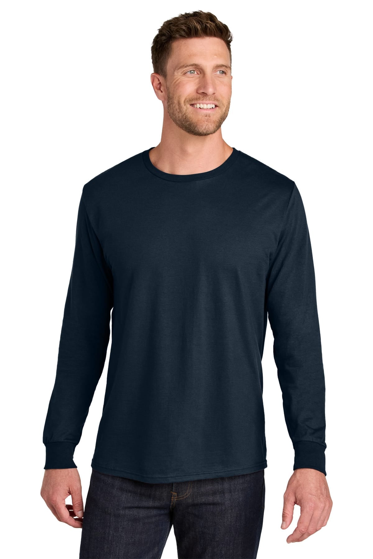 Jerzees IC46L S / J. Navy Jerzees IC46L Ultimate Unisex Ring-Spun Long Sleeve T-Shirt