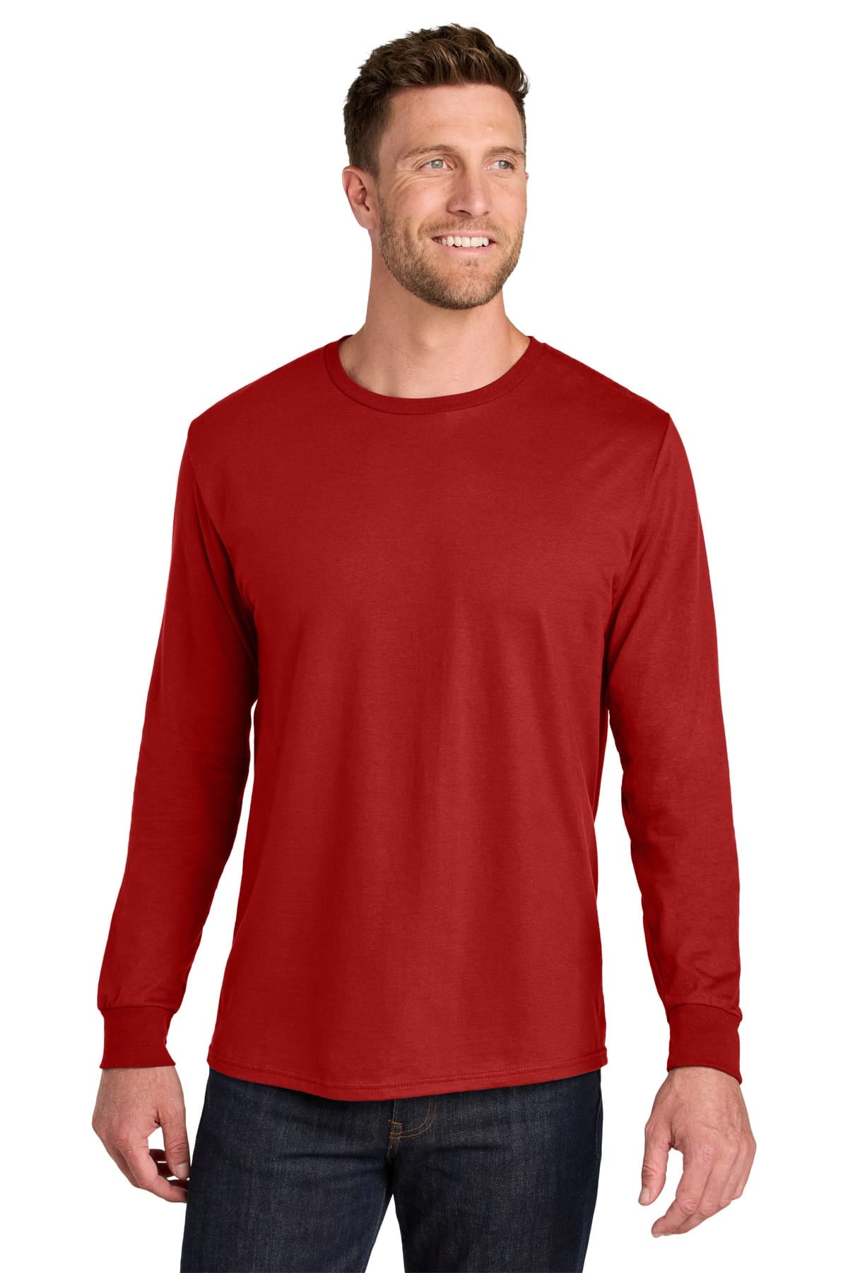 Jerzees IC46L S / True Red Jerzees IC46L Ultimate Unisex Ring-Spun Long Sleeve T-Shirt