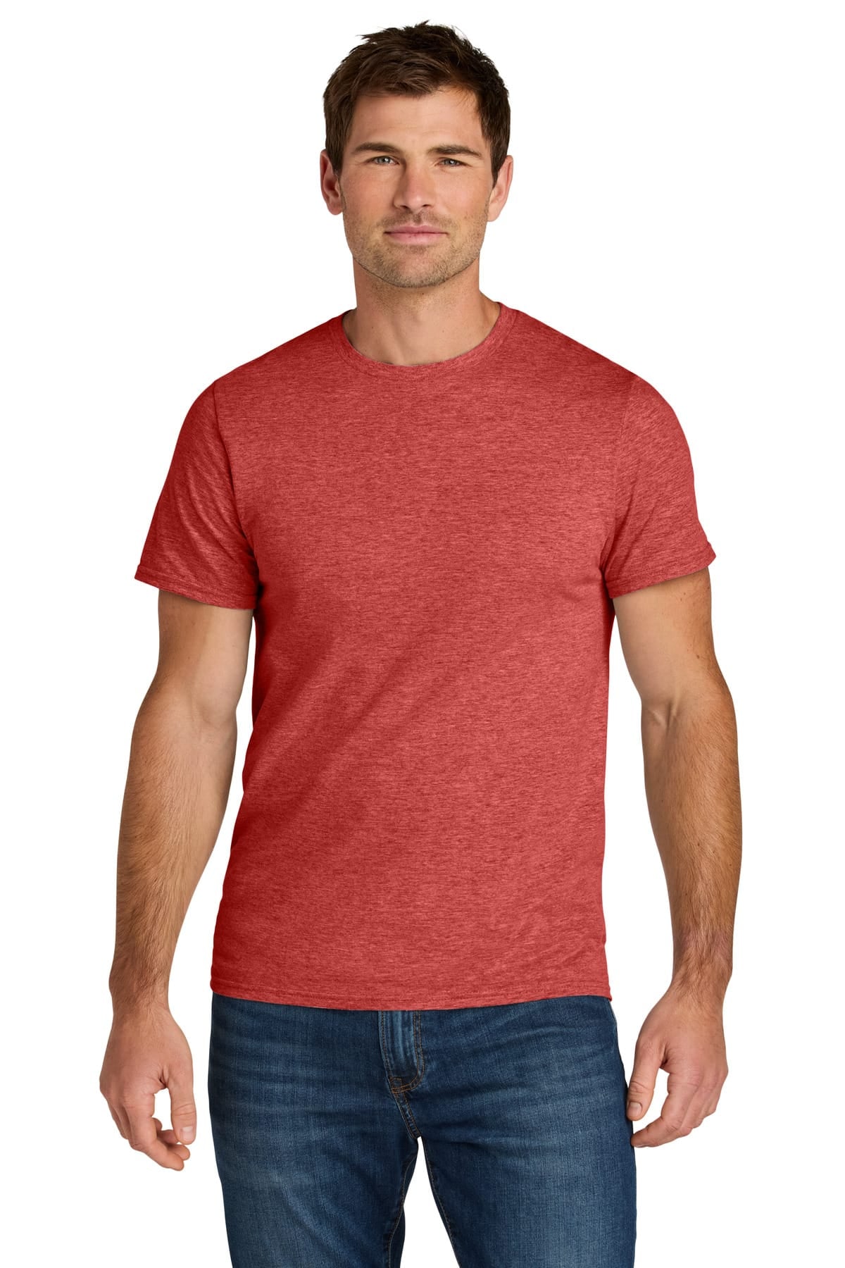 Jerzees IC46M S / Fiery Red Heather Jerzees IC46M Ultimate Unisex Ring-Spun T-Shirt