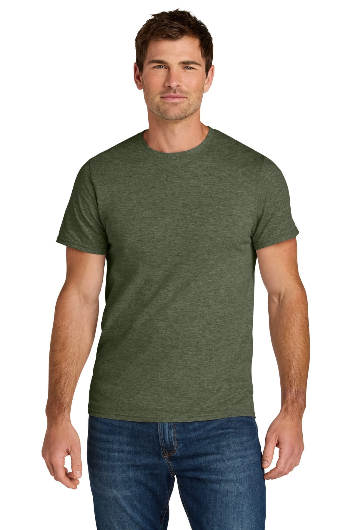 Jerzees IC46M S / Military Green Heather Jerzees IC46M Ultimate Unisex Ring-Spun T-Shirt