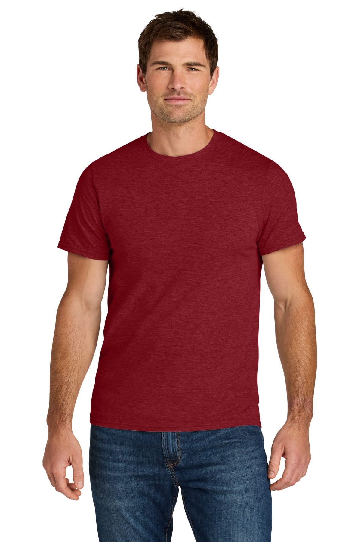Jerzees IC46M S / Peppered Red Heather Jerzees IC46M Ultimate Unisex Ring-Spun T-Shirt