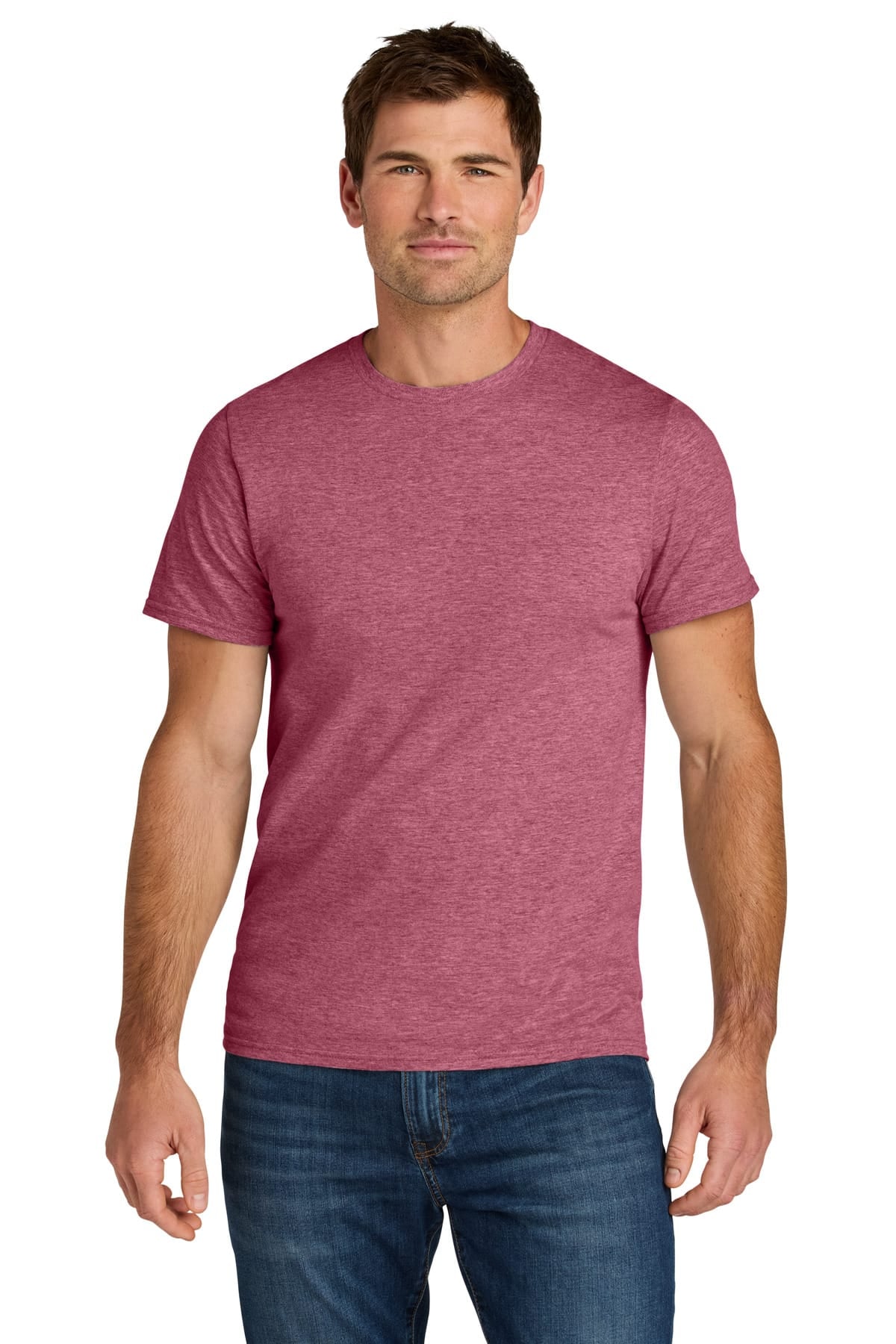 Jerzees IC46M S / Raspberry Heather Jerzees IC46M Ultimate Unisex Ring-Spun T-Shirt