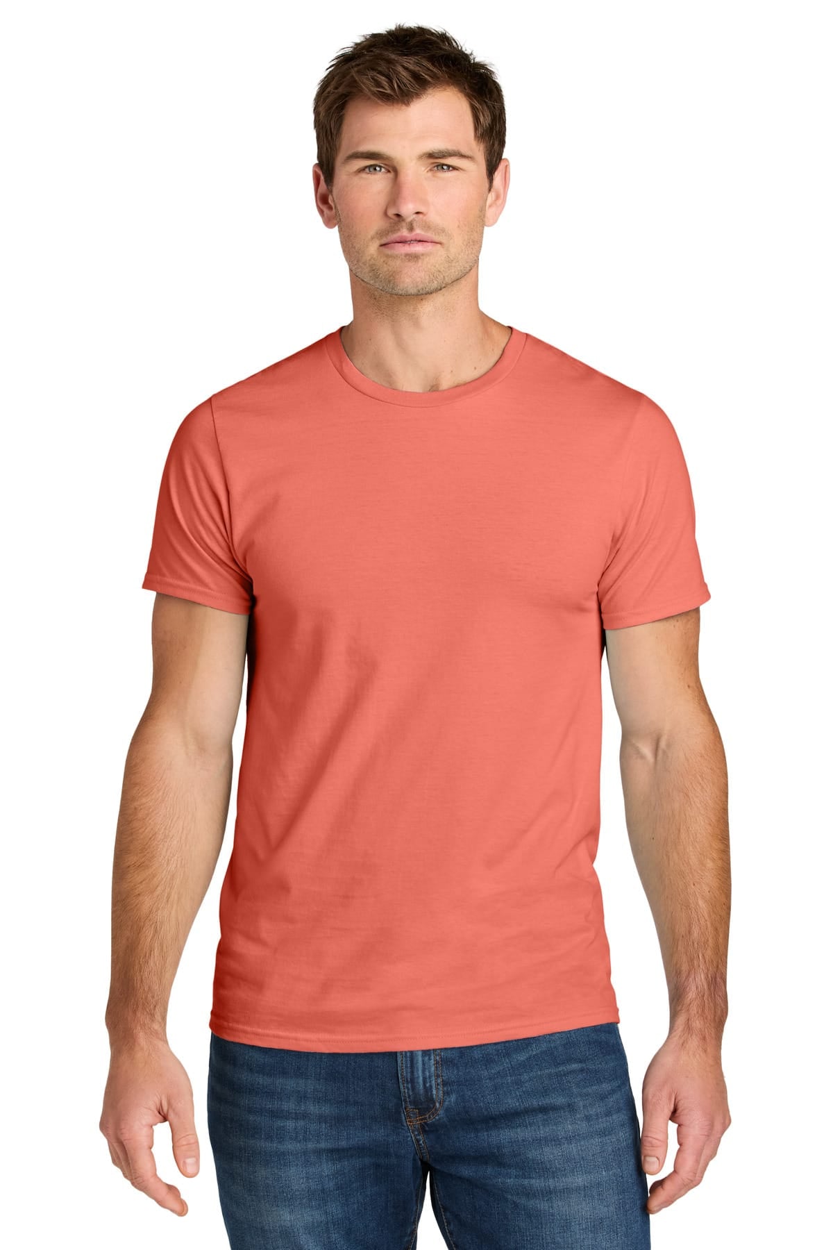 Jerzees IC46M S / Sunset Coral Jerzees IC46M Ultimate Unisex Ring-Spun T-Shirt