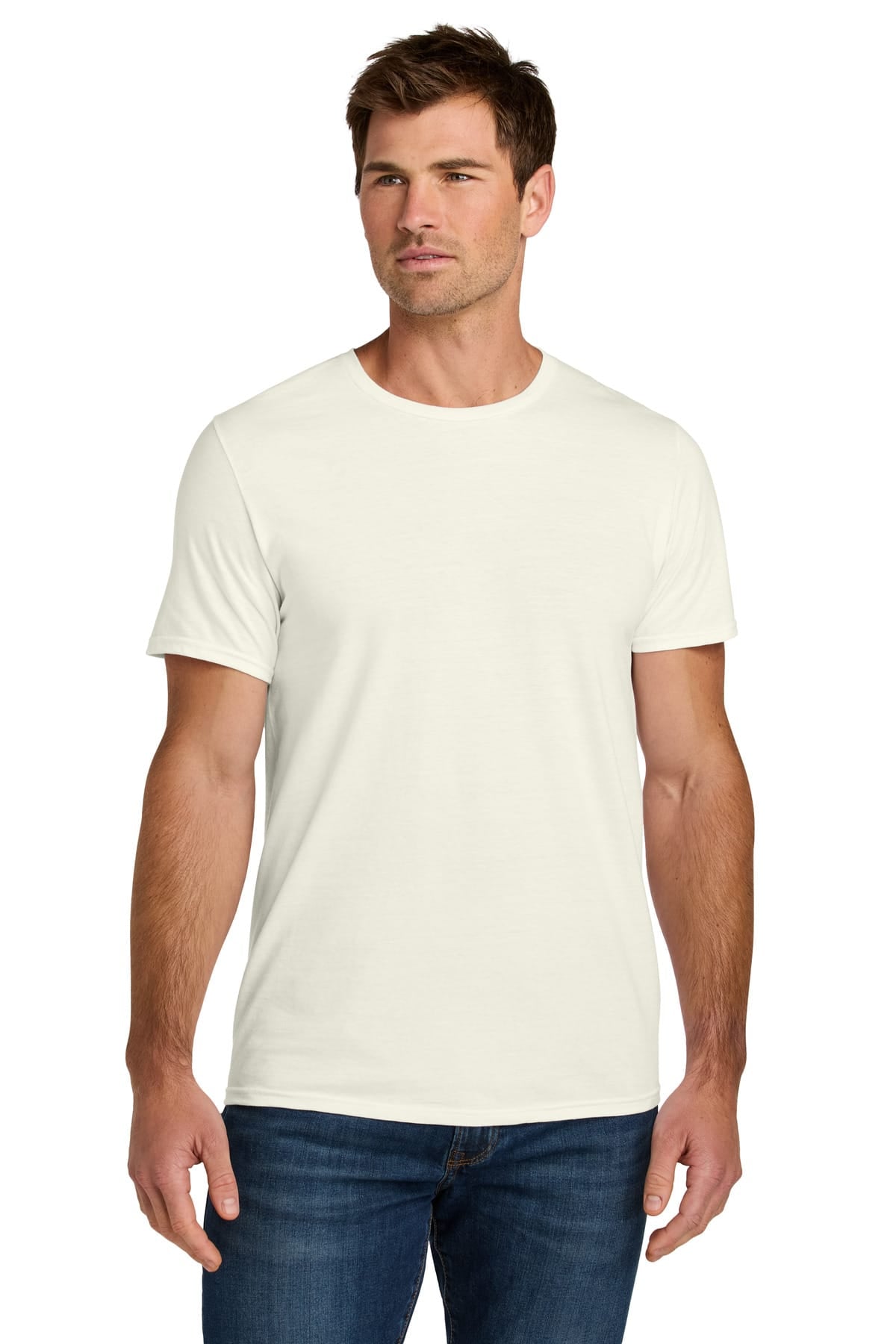 Jerzees IC46M S / Sweet Cream Heather Jerzees IC46M Ultimate Unisex Ring-Spun T-Shirt