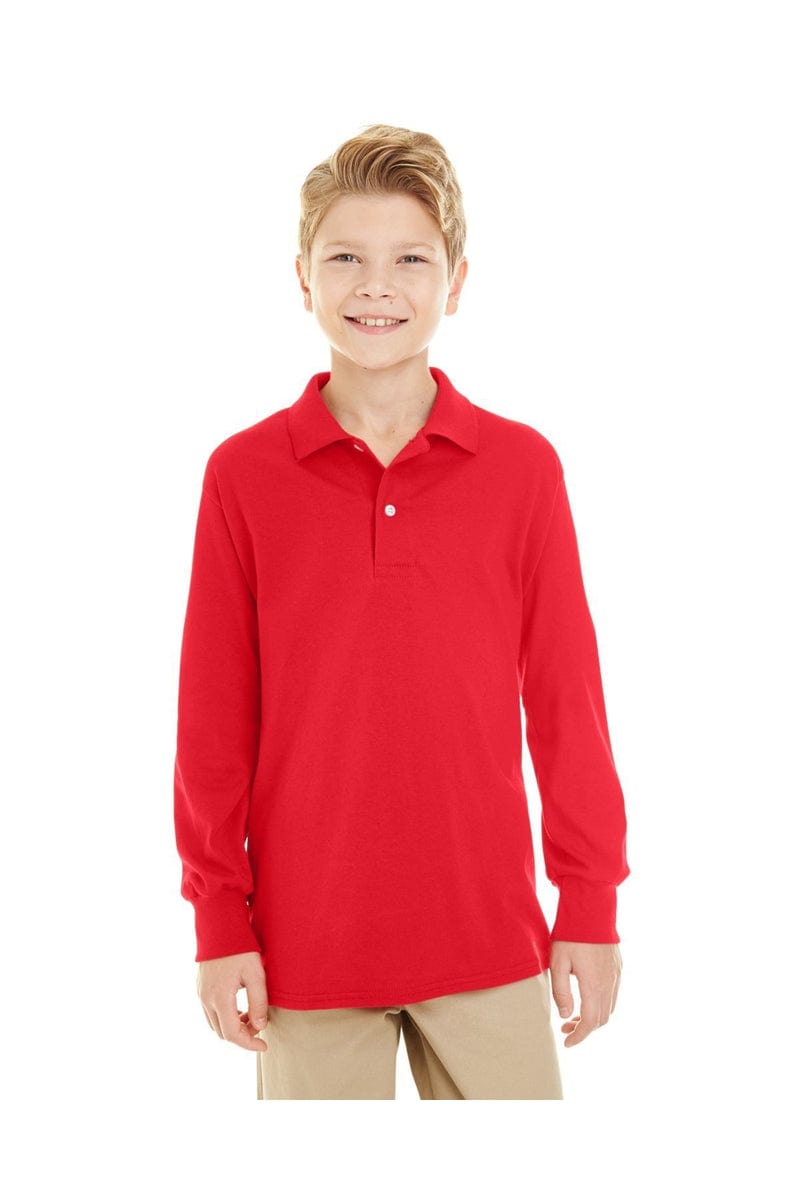 Jerzees Polos/Knits Jerzees 437YL: Youth 5.6 oz. SpotShield(tm) Long-Sleeve Jersey Polo