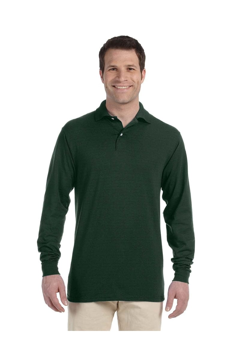 Jerzees Polos/Knits S / Forest Green Jerzees 437ML: Adult 5.6 oz. SpotShield(tm) Long-Sleeve Jersey Polo