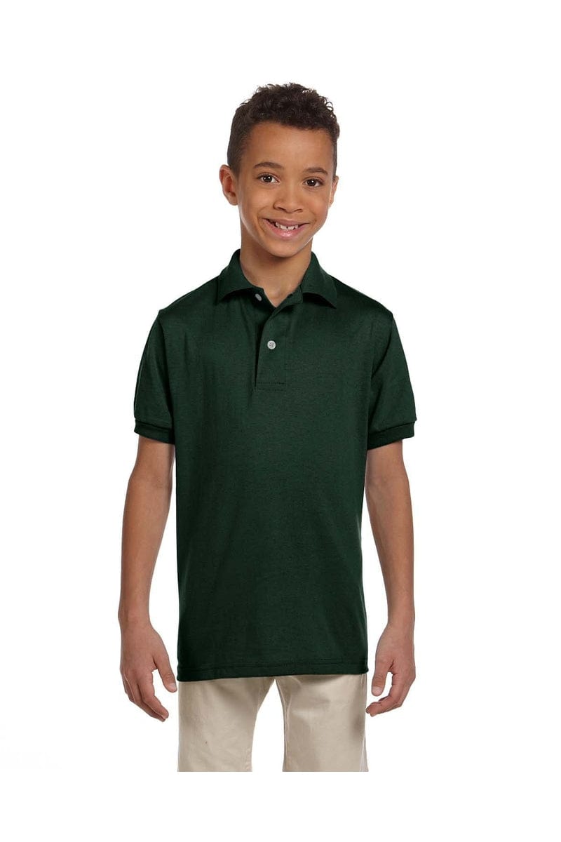 Jerzees Polos/Knits S / Forest Green Jerzees 437Y: Youth 5.6 oz. SpotShield(tm) Jersey Polo