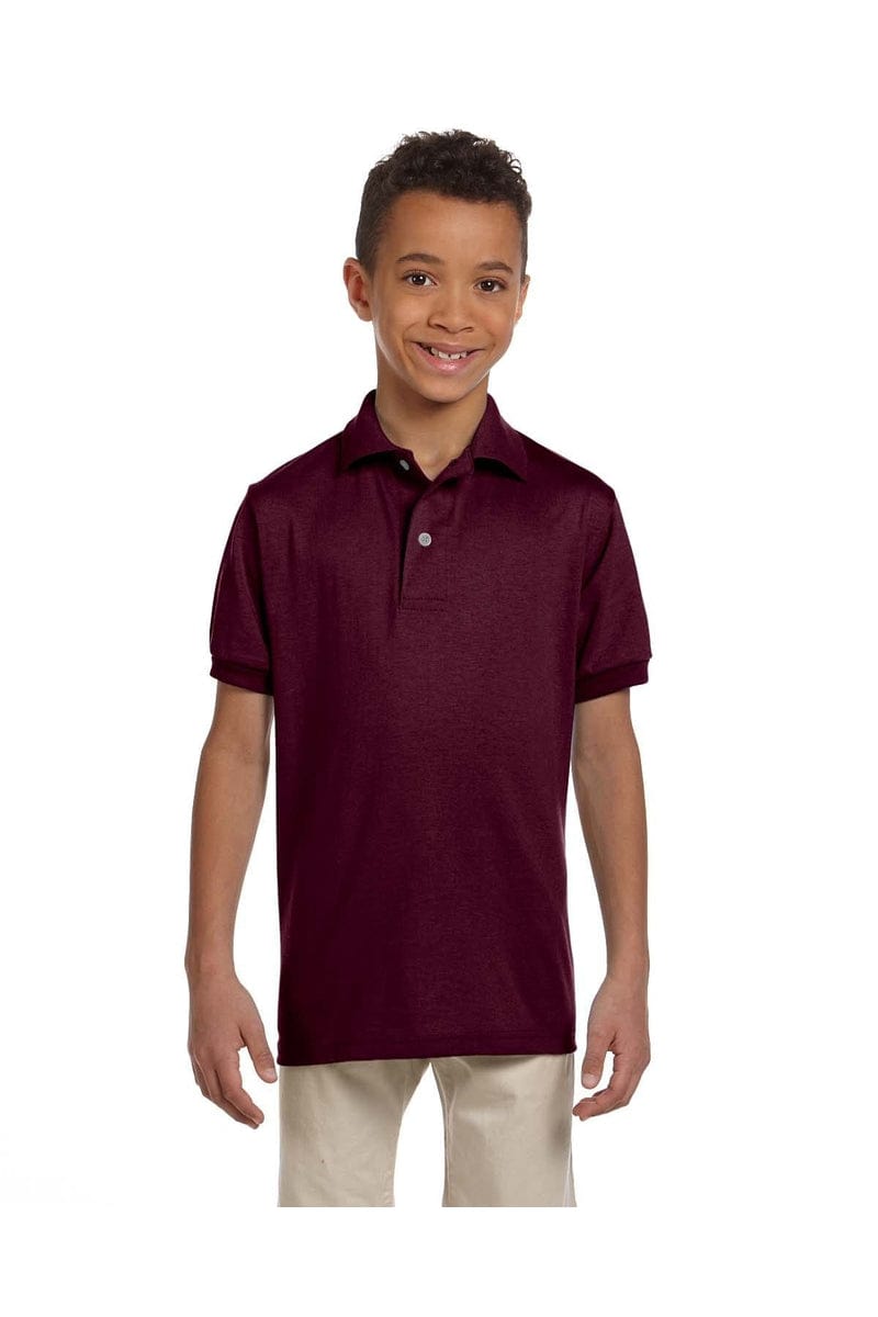 Jerzees Polos/Knits S / Maroon Jerzees 437Y: Youth 5.6 oz. SpotShield(tm) Jersey Polo