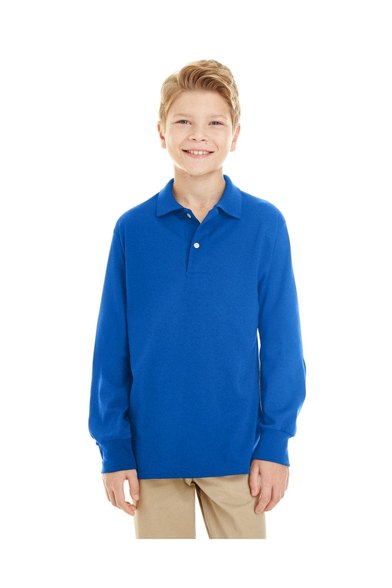 Jerzees Polos/Knits S / Royal Jerzees 437YL: Youth 5.6 oz. SpotShield(tm) Long-Sleeve Jersey Polo