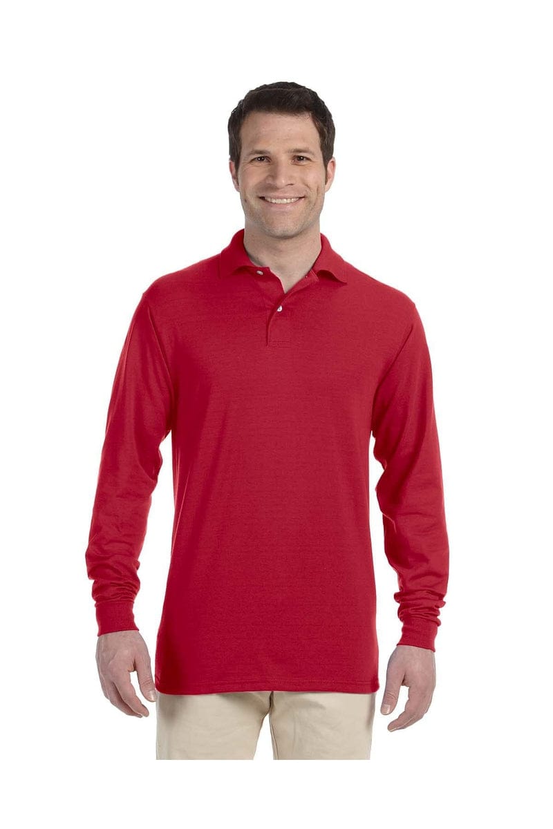 Jerzees Polos/Knits S / True Red Jerzees 437ML: Adult 5.6 oz. SpotShield(tm) Long-Sleeve Jersey Polo
